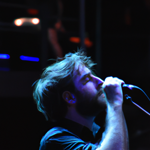 A powerful image of a musician passionately performing on stage at one of Israel's popular music venues.