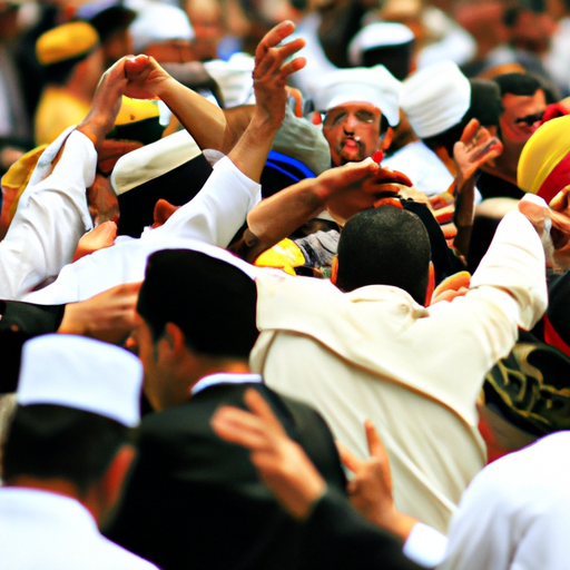 3. A poignant image depicting the colorful celebrations of the Druze community during the Festival of the Prophet Shu'ayb.