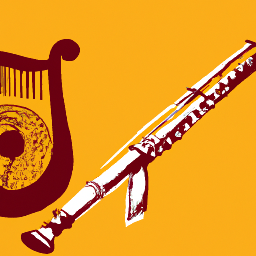 1. An illustration depicting a traditional Israeli instrument intertwined with a modern one, signifying the fusion of old and new.