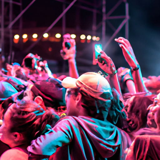 1. A vibrant photo of a crowd at an Israeli music festival, showcasing a mix of people from different cultural backgrounds.