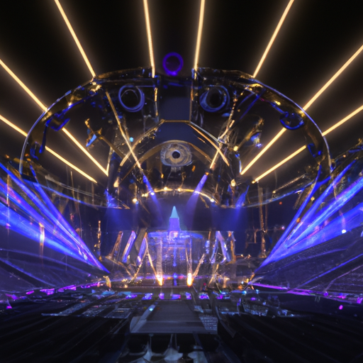 A grand shot of the venue of the Israeli Music Awards highlighting the excitement and anticipation.