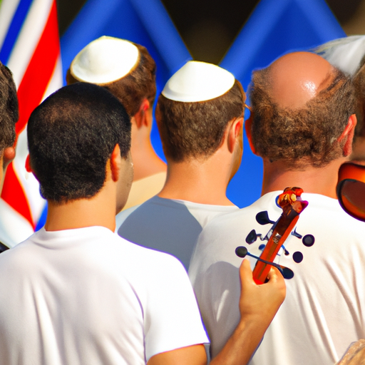 An image illustrating diverse groups of Israeli society united by the common thread of music.